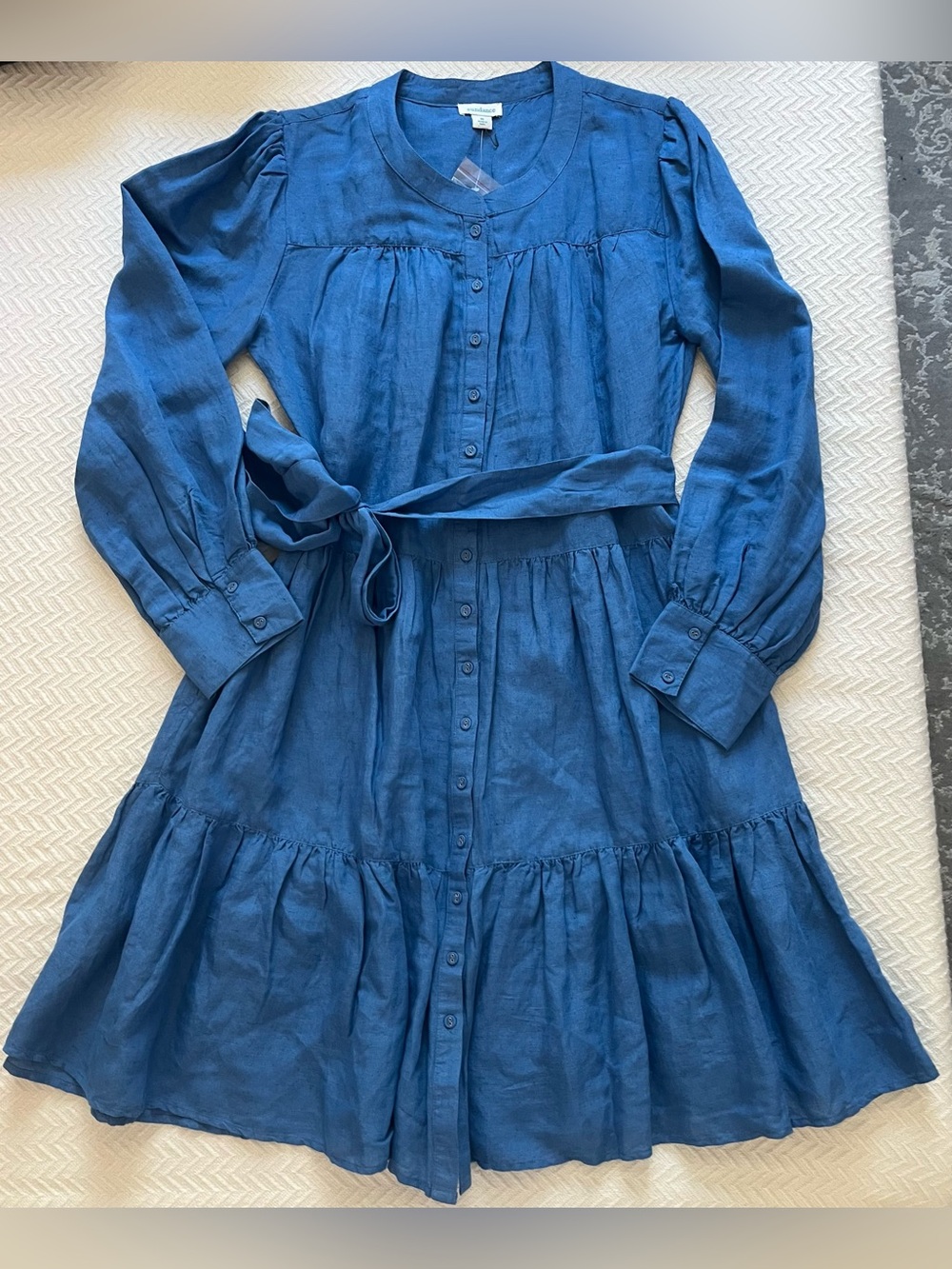 Sundance Linen Blend Tiered Dress